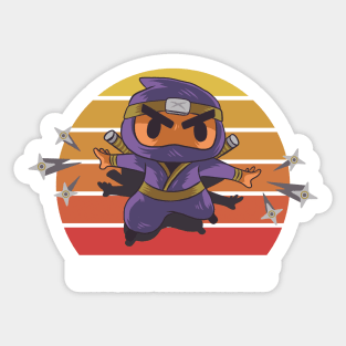 Retro Eat Sleep Ninja Repeat Sticker